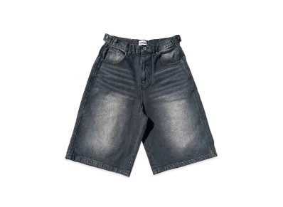 9090 King Logo Buggy Jorts "SLUB BLACK"