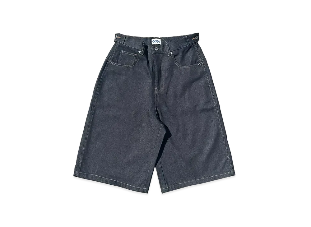 9090 King Logo Buggy Jorts "RIGID BLUE"