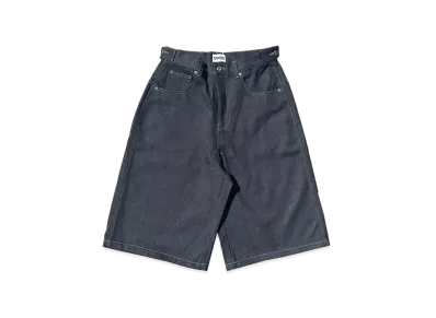 9090 King Logo Buggy Jorts "RIGID BLUE"