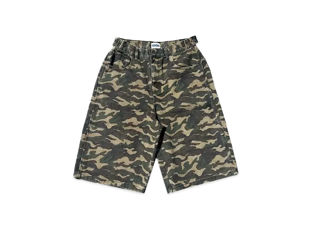 9090 King Logo Assort Buggy Jorts "GREEN CAMO"