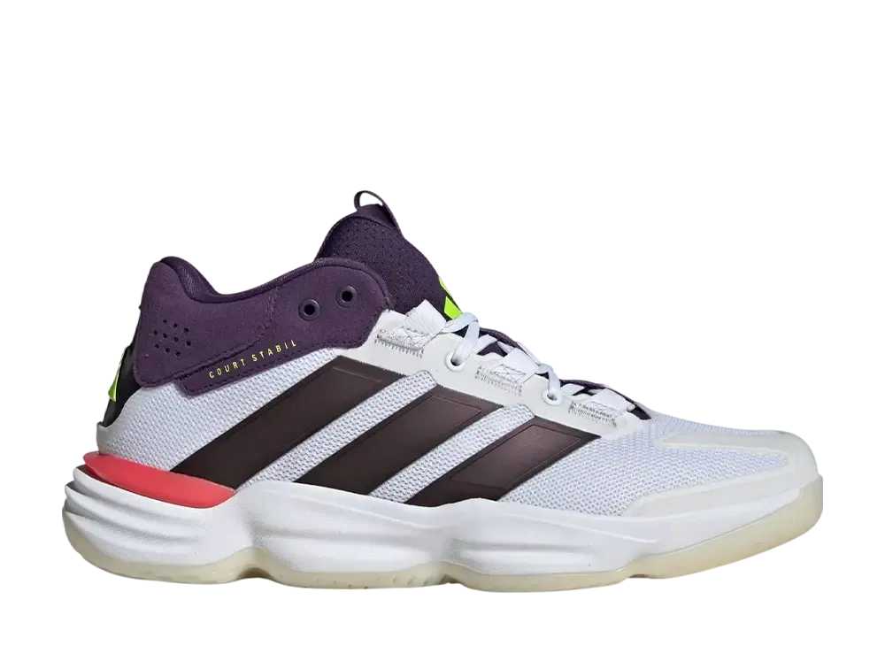 adidas Court Stabil Indoor "Cloud White/Aurora Met/Aurora Plum"