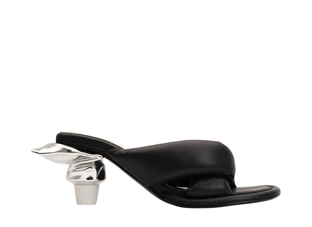 Maison MIHARA YASUHIRO Women's Toothpaste Heel Puffer Sandals "Black"