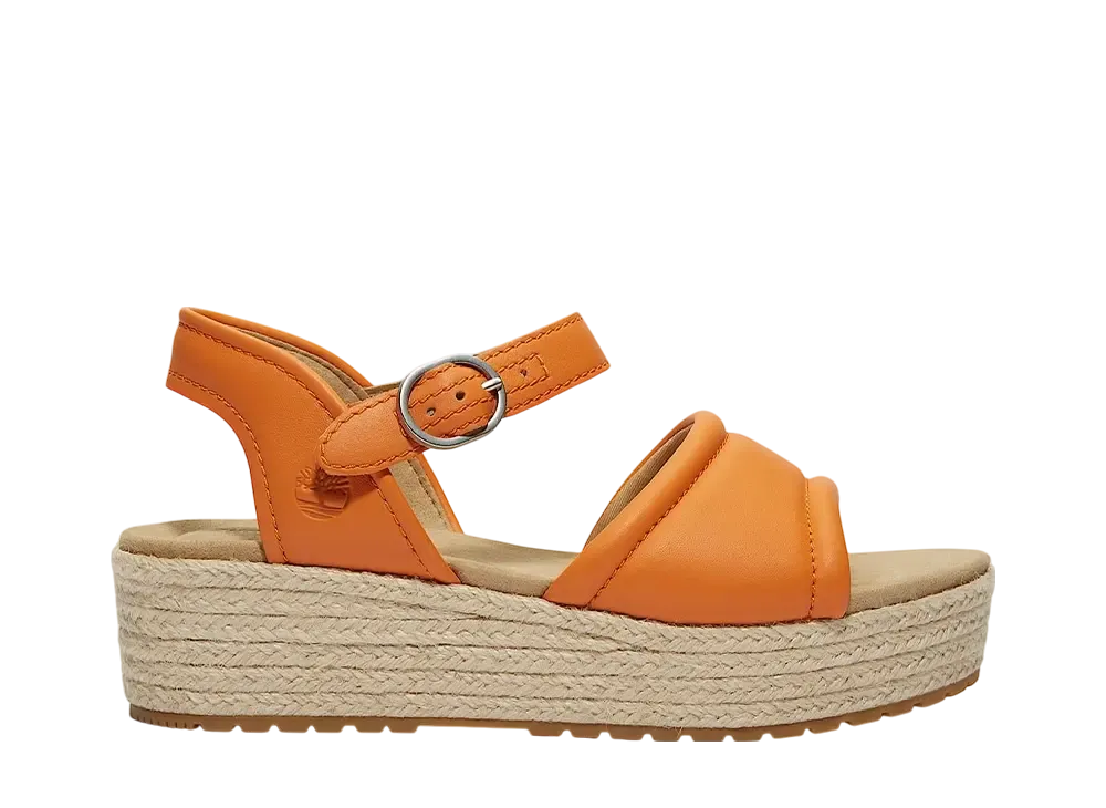 Timberland Women's Santorini Sun Backstrap Sandal "Medium Orange Full Grain"