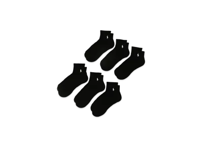 Polo Ralph Lauren 6 Pack Casual Quarter Socks "Black"