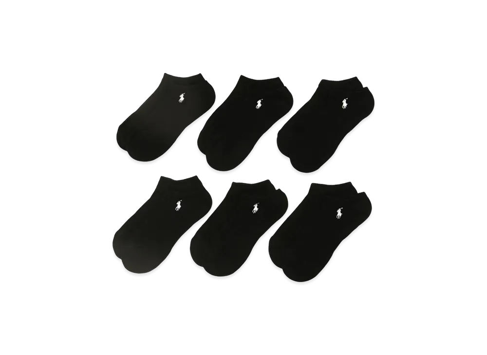 Polo Ralph Lauren 6 Pack Casual Quarter Socks "Black"
