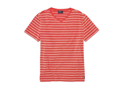 Polo Ralph Lauren Striped Pony V-Neck Tee "Red"