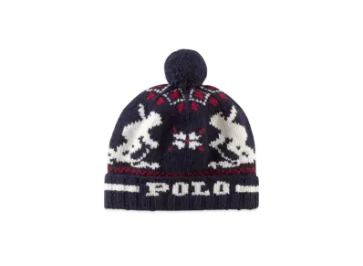 Polo Ralph Lauren Kids Cotton Big Pony Skull Cap "Navy"