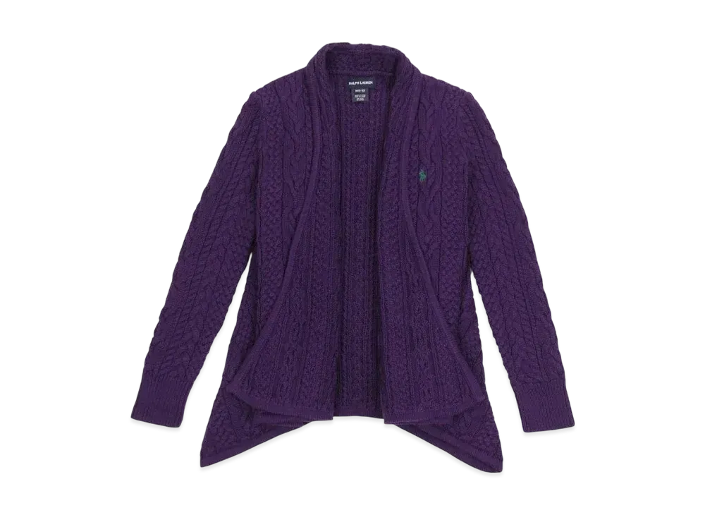 Polo Ralph Lauren Kids Aran-Knit Cotton Cardigan "Purple"