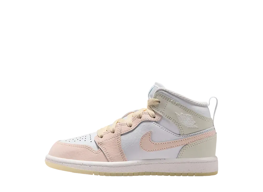 ナイキ PS ジョーダン1 ミッド SE "セイル/シーグラス/グレイシャーブルー/グアバアイス" (キッズ)