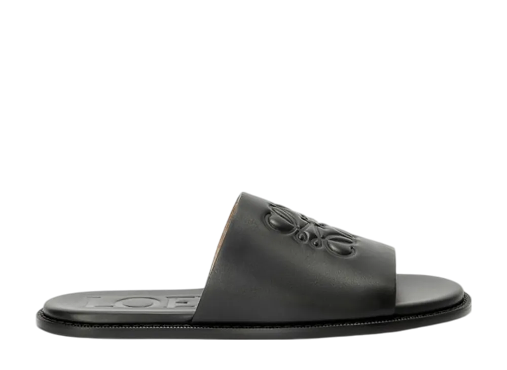 ロエベ フレックス アナグラム スライド ソフトカーフ "ブラック"