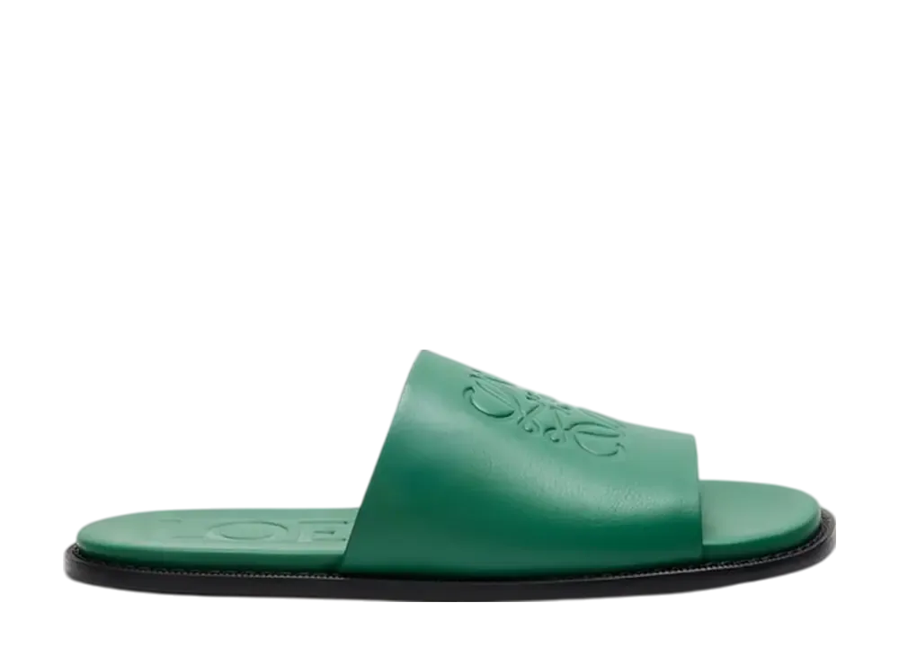 ロエベ フレックス アナグラム スライド ソフトカーフ "グリーン"