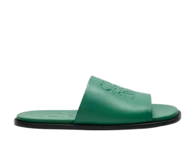 LOEWE Flex Anagram Slide in Soft Calfskin "Green"