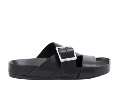 LOEWE Ease Buckle Slide in Vegetable Tanned Calfskin "Black"