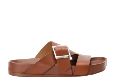LOEWE Ease Buckle Slide in Vegetable Tanned Calfskin "Rust"