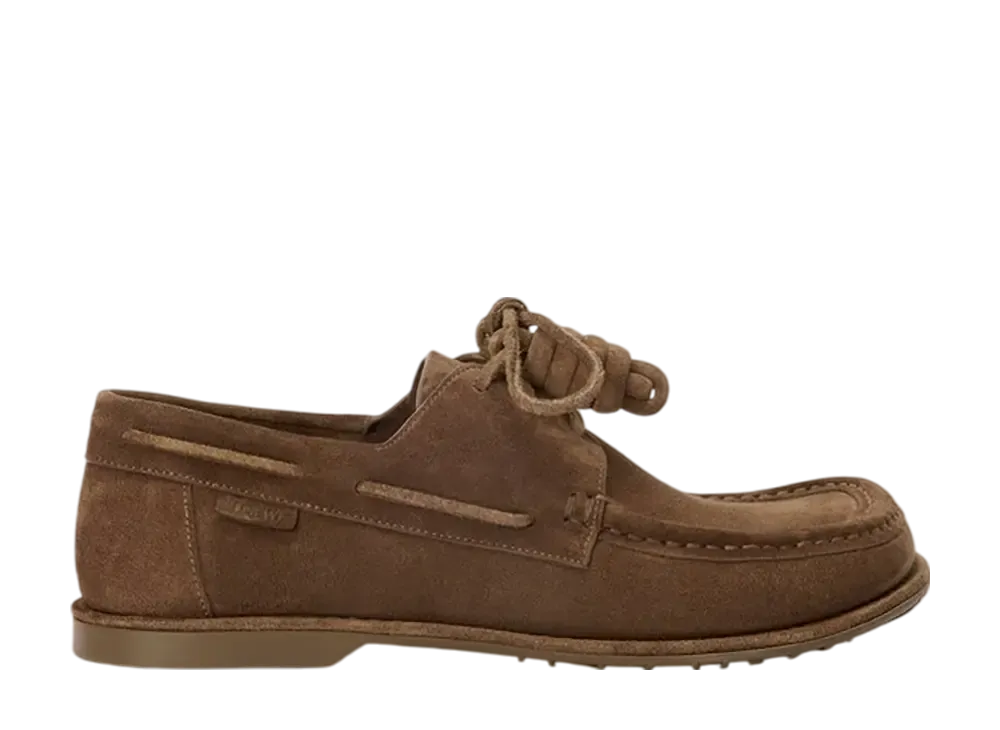 LOEWE Campo Boat Shoe in Calfskin Suede "Brown"