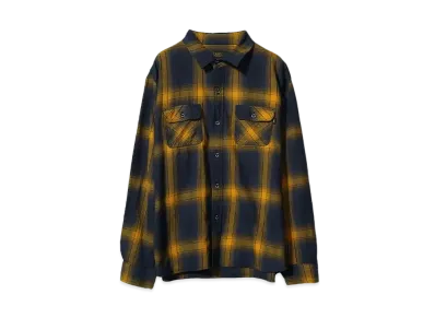 RATS COTTON LINEN CHECK SHIRT "NAVY x YELLOW CHECK"