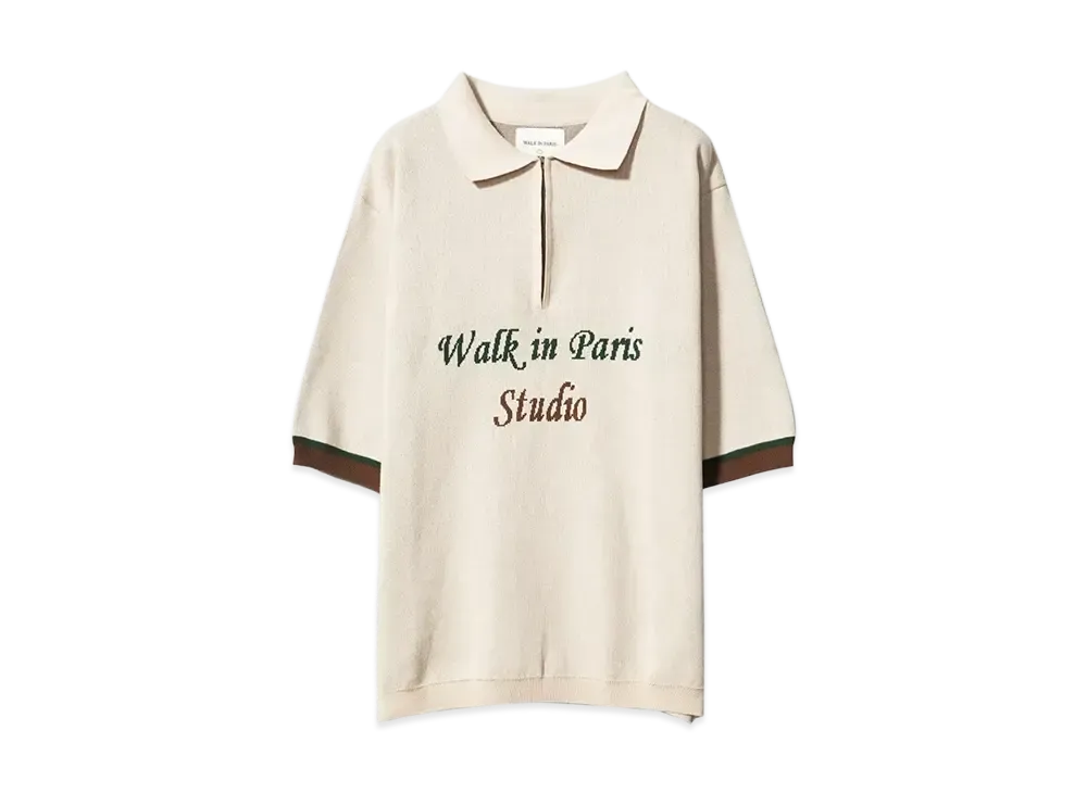 Walk In Paris The beige knit polo shirt "BEIGE"