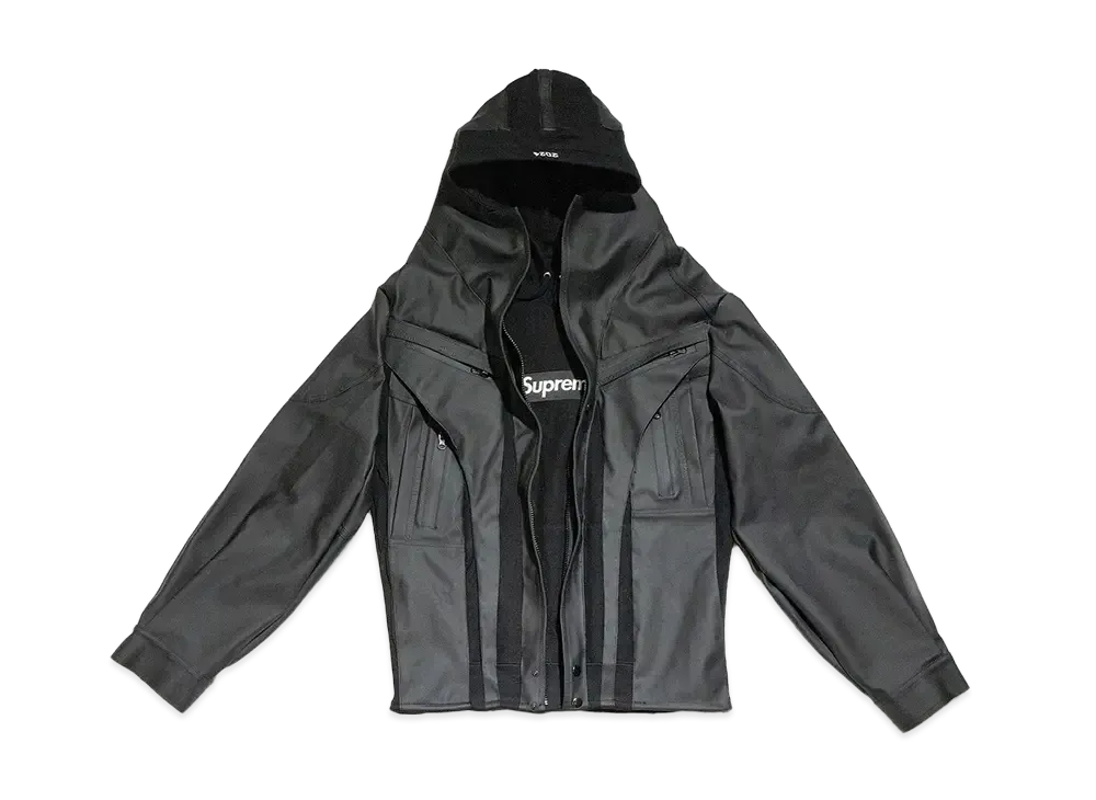 Supreme x Anonymous Club Box Logo Moto Jacket by Shayne Oliver "Black"