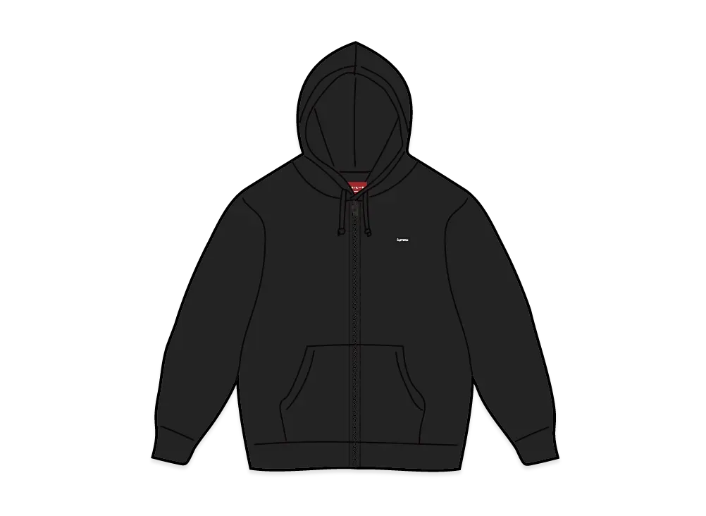 Supreme Small Box Zip Up Hooded Sweatshirt "Black"
