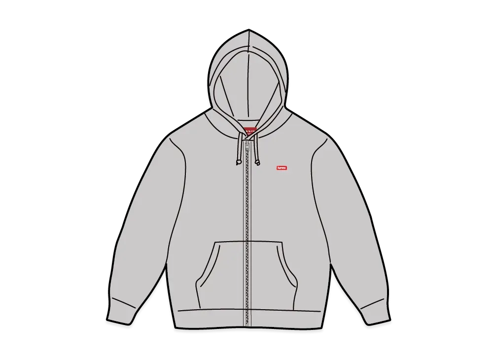Supreme Small Box Zip Up Hooded Sweatshirt "HeatherGray"