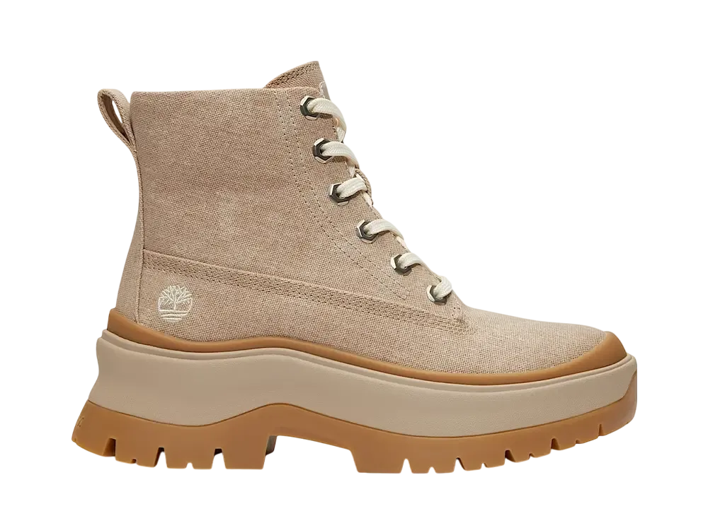 ティンバーランド ウィメンズ ロキシー レーン ミッド レースアップ ブーツ "ライトベージュキャンバス"