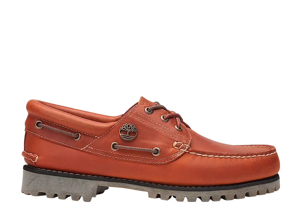 Timberland Authentic 3 Eye Boat Shoes "Orange Full Grain"