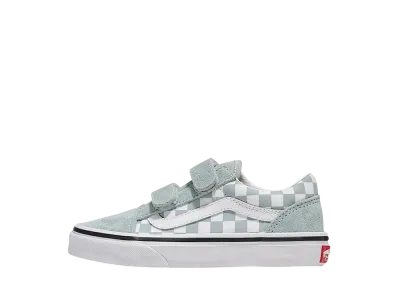 Vans Little Kids Old Skool V Checkerboard "Pure Grey/White"