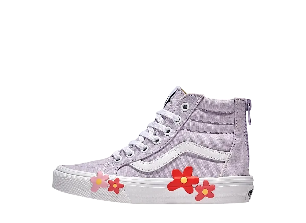 バンズ リトルキッズ スケートハイ ジップ フラワー "イブニングヘイズパープル"