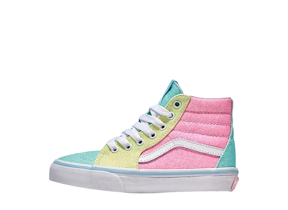 バンズ リトルキッズ スケートハイ グリッター "パステルピンク/イエロー/ブルー"