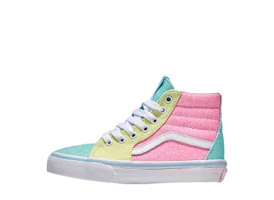 Vans Little Kids Sk8-Hi Glitter "Pastel Pink/Yellow/Blue"