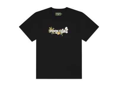 DENIM TEARS Cotton Floral Logo Tee "Black"