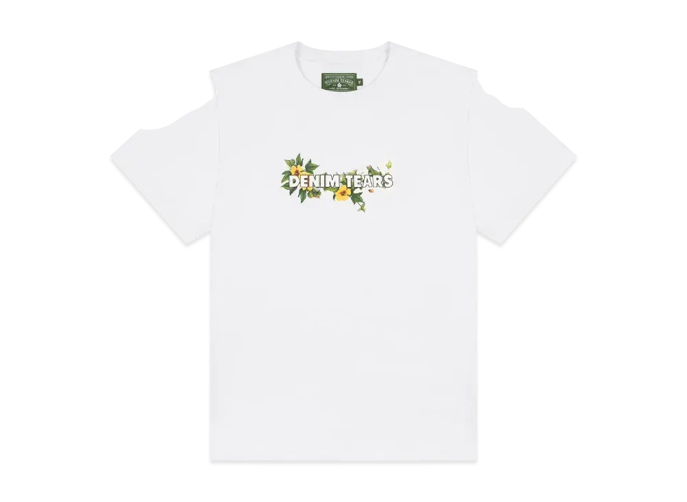 DENIM TEARS Cotton Floral Logo Tee "White"