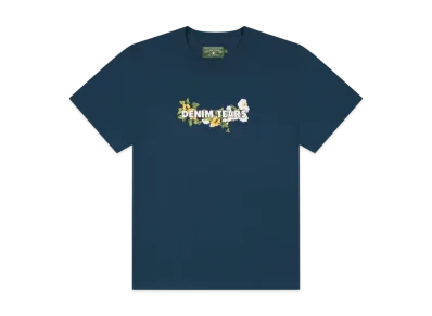 DENIM TEARS Cotton Floral Logo Tee "Navy"