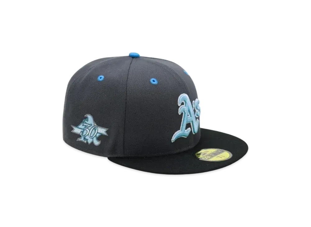 NEW ERA x THE CAP 'Rock Glacier' 59Fifty Oakland Athletics "Graphite/Black"