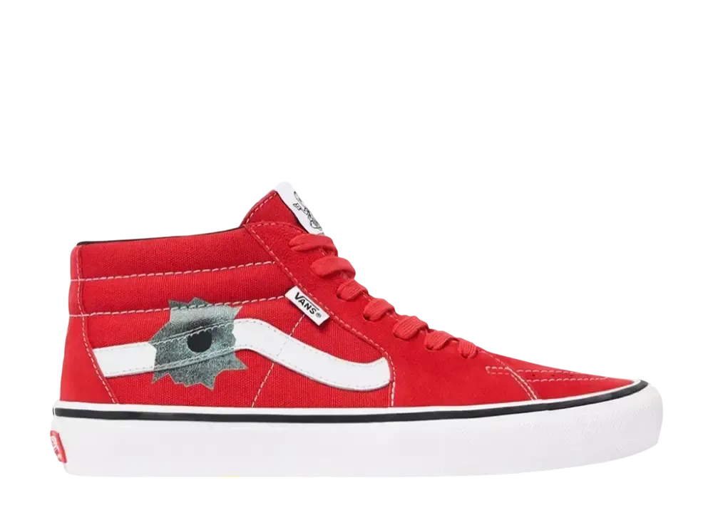 Nate Lowman × Supreme × Vans Skate Grosso Mid "Bullet Hole/Red" (Japan Exclusive) (25SS Week9)