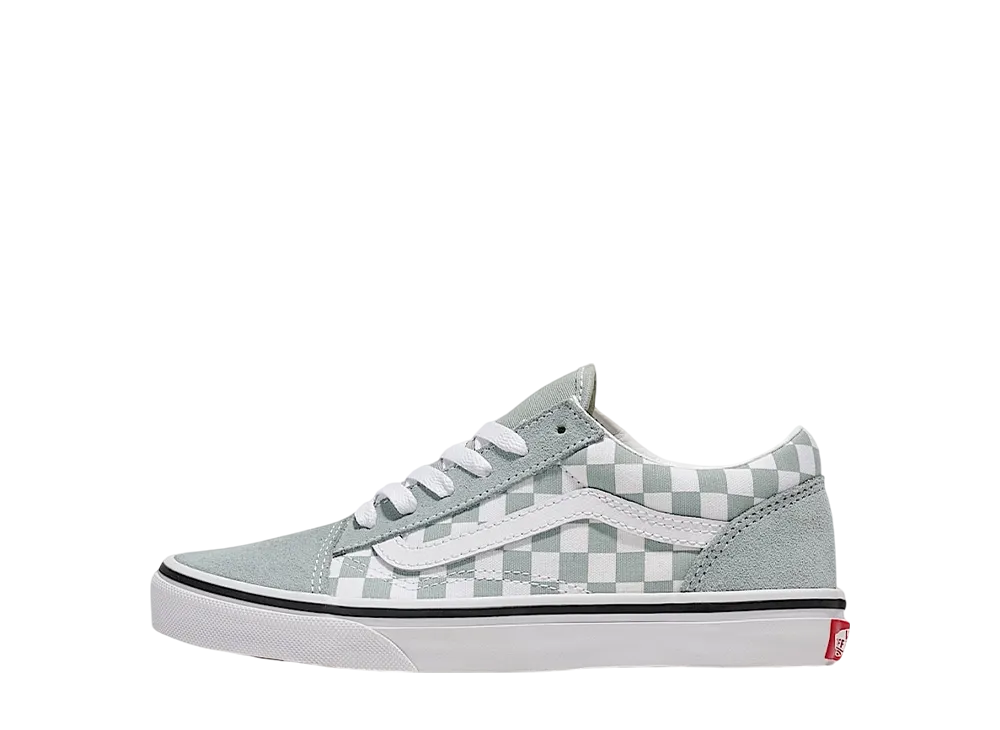 バンズ ビッグキッズ オールドスクール V チェッカーボード "ピュアグレー/ホワイト"