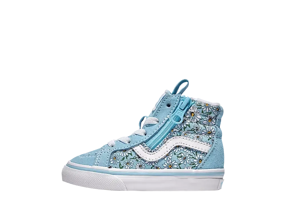 Vans Toddler Sk8-Hi Reissue Side Zip Daisies "Blue/White"