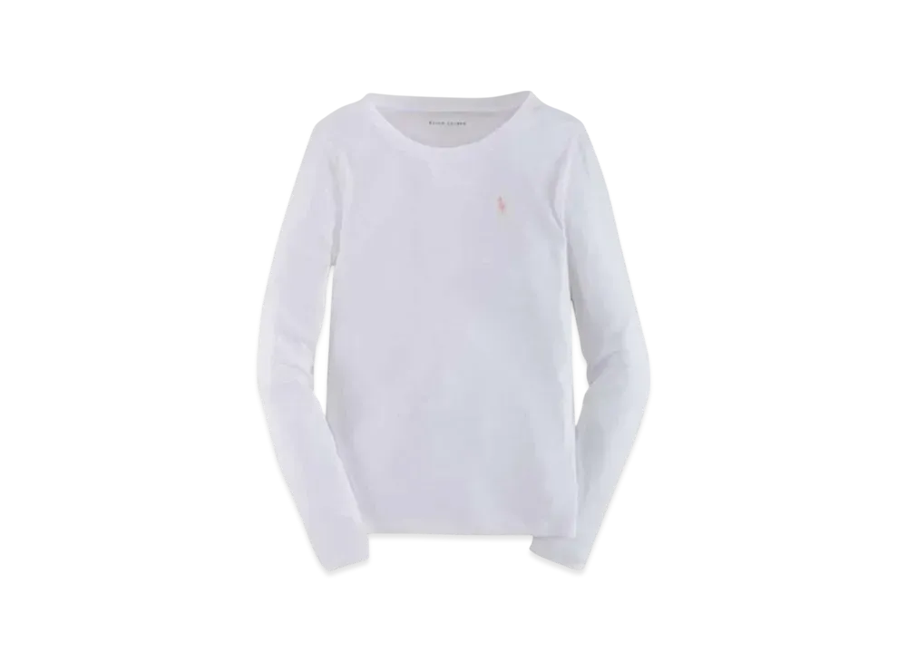 Polo Ralph Lauren Kids Cotton Long Sleeve Tee "White"