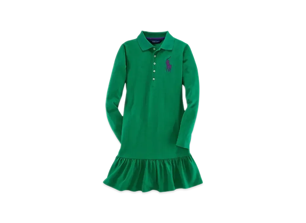 Polo Ralph Lauren Kids Big Pony Cotton Dress "Green"