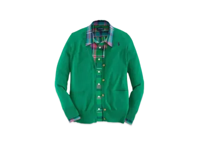 Polo Ralph Lauren Kids Slouchy Cotton Cardigan "Green"