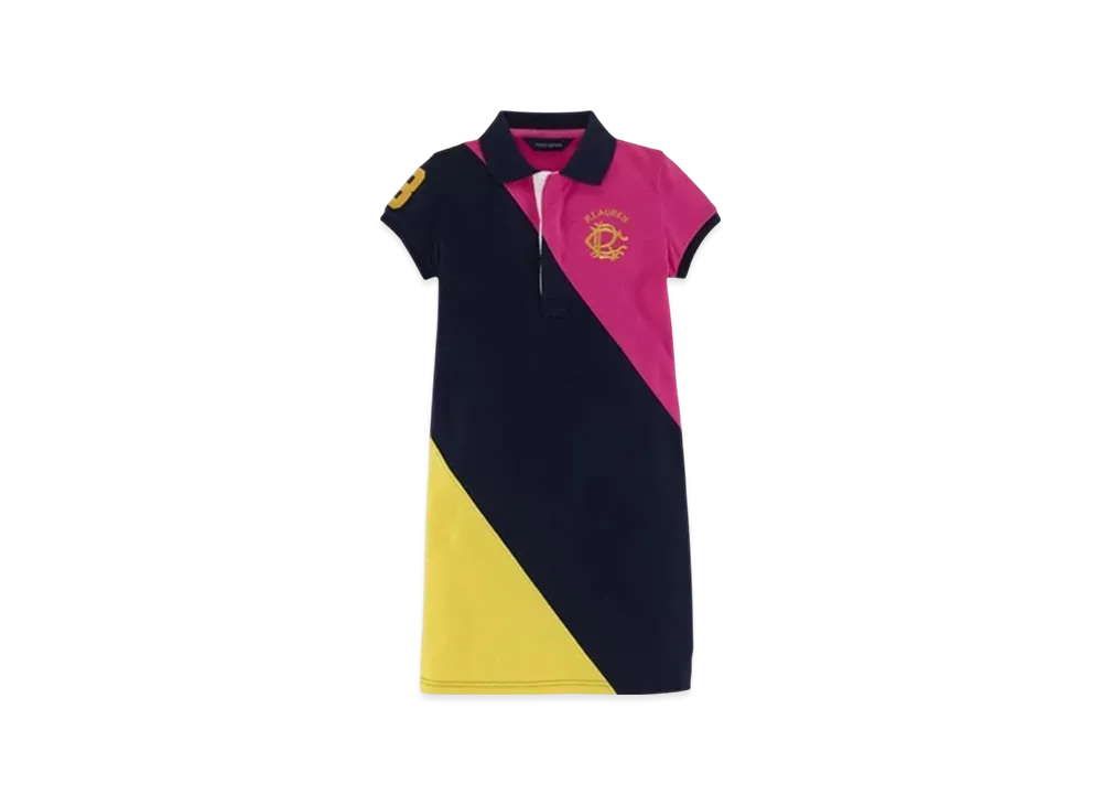 Polo Ralph Lauren Kids Color-Blocked Polo Dress "Pink/Black"