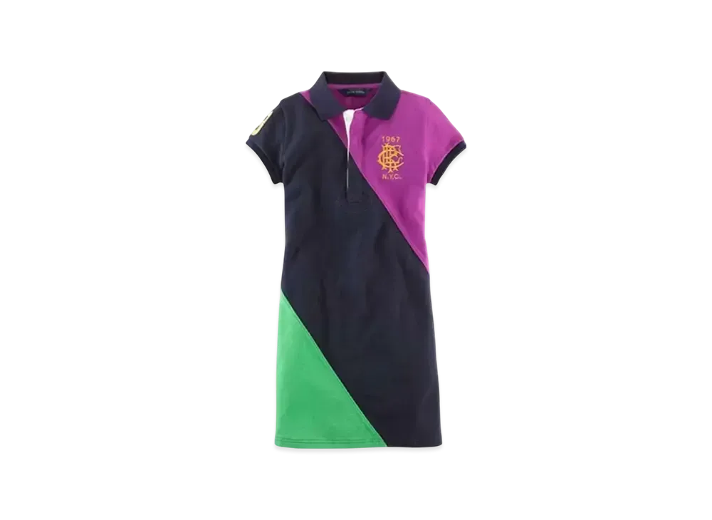 Polo Ralph Lauren Kids Color-Blocked Polo Dress "Black/Green"