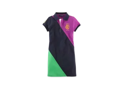 Polo Ralph Lauren Kids Color-Blocked Polo Dress "Black/Green"