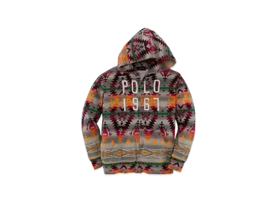 Polo Ralph Lauren Kids Patterned Cotton Hoodie "Grey"