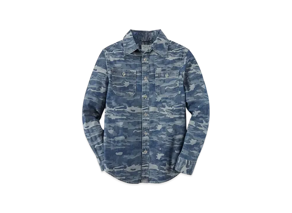 Polo Ralph Lauren Kids Camo Denim Cotton Workshirt "Blue"