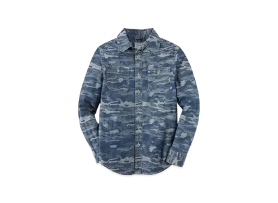 Polo Ralph Lauren Kids Camo Denim Cotton Workshirt "Blue"