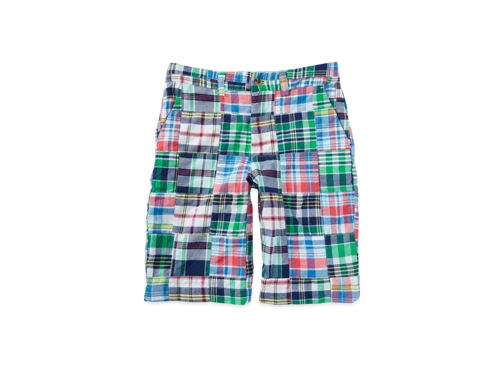 ポロラルフローレン キッズ コットン パッチワーク ショーツ "グリーン"