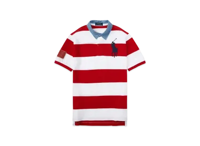 Polo Ralph Lauren Kids Big Pony Border S/S Polo "Red/White"