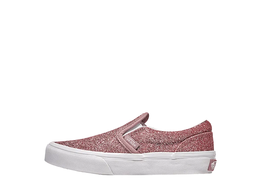 Vans Little Kids Classic Slip-On Glitter "Rose Gold Pink"