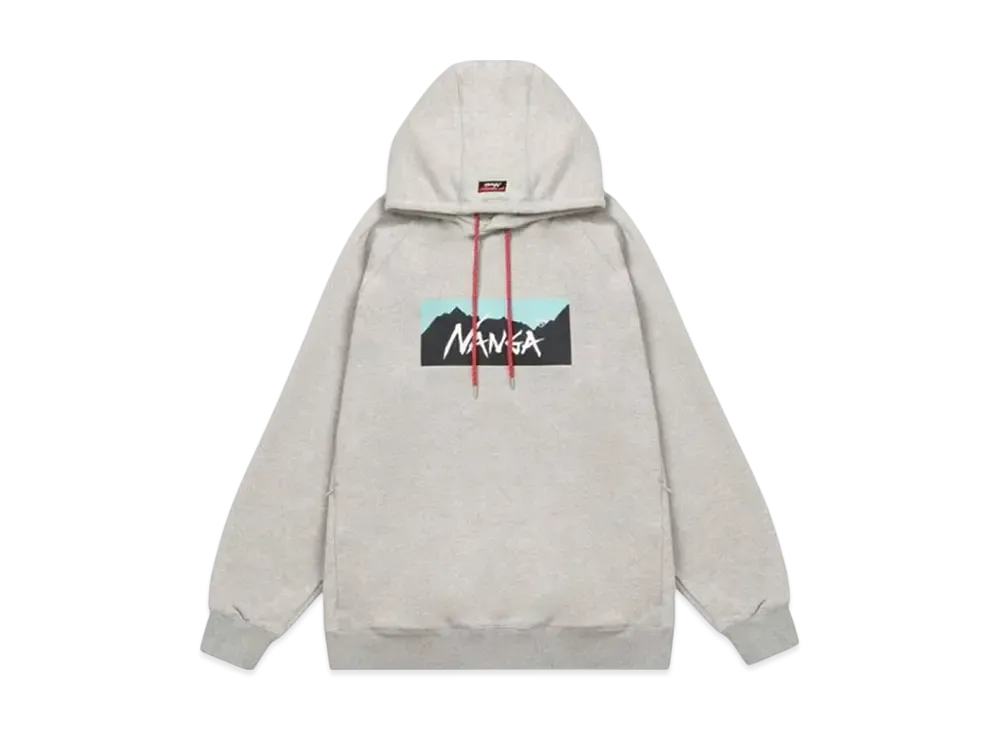 NANGA Logo Eco Hoodie "GreyBlue"